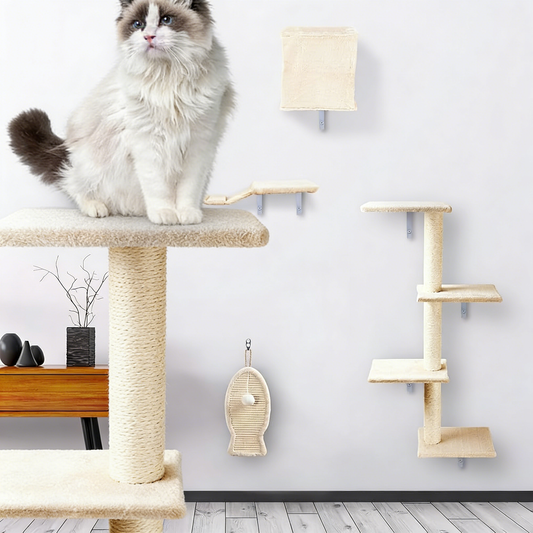 Wall-Mounted Cat Shelves Set