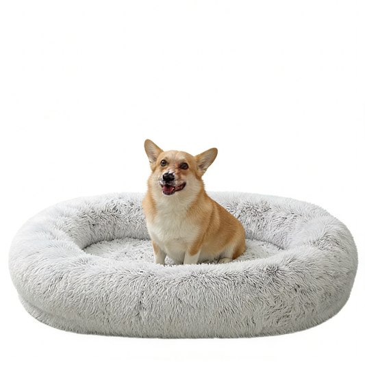 Calming Donut Dog Bed - Premium Quality White Background