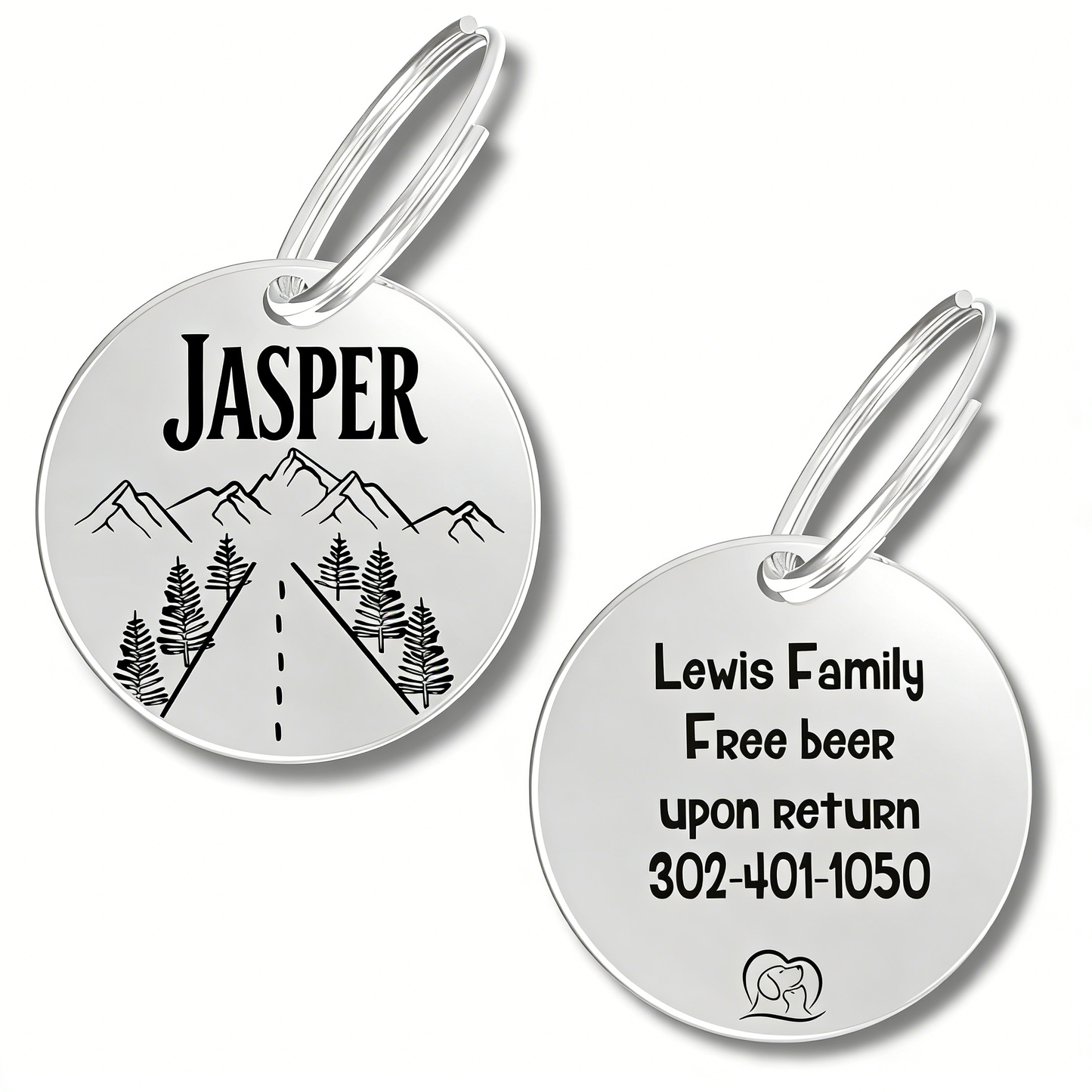 Personalized ID Tag Engraved - Premium Quality White Background