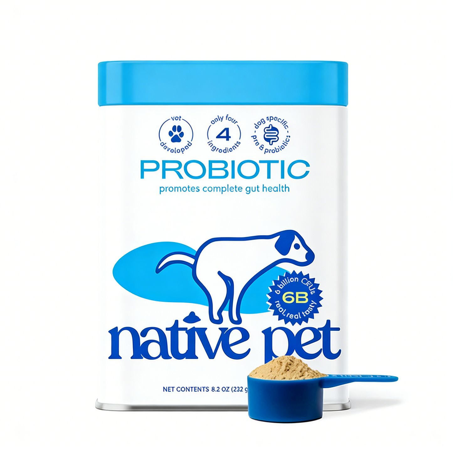 Probiotic Powder Supplement - Premium Quality White Background