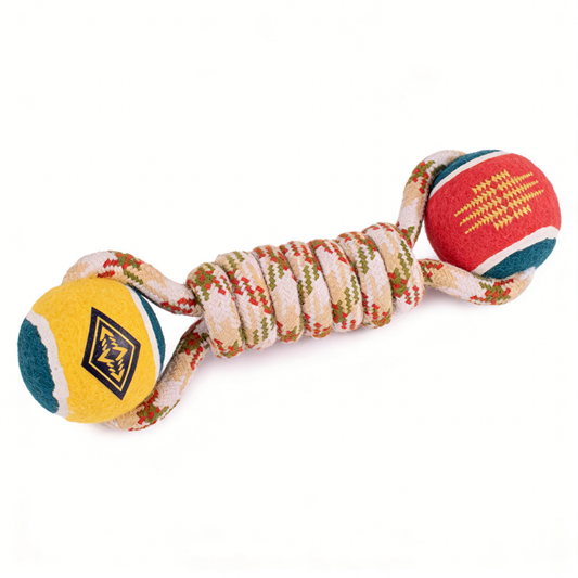 Rope Tug Toy with Ball - Premium Quality White Background
