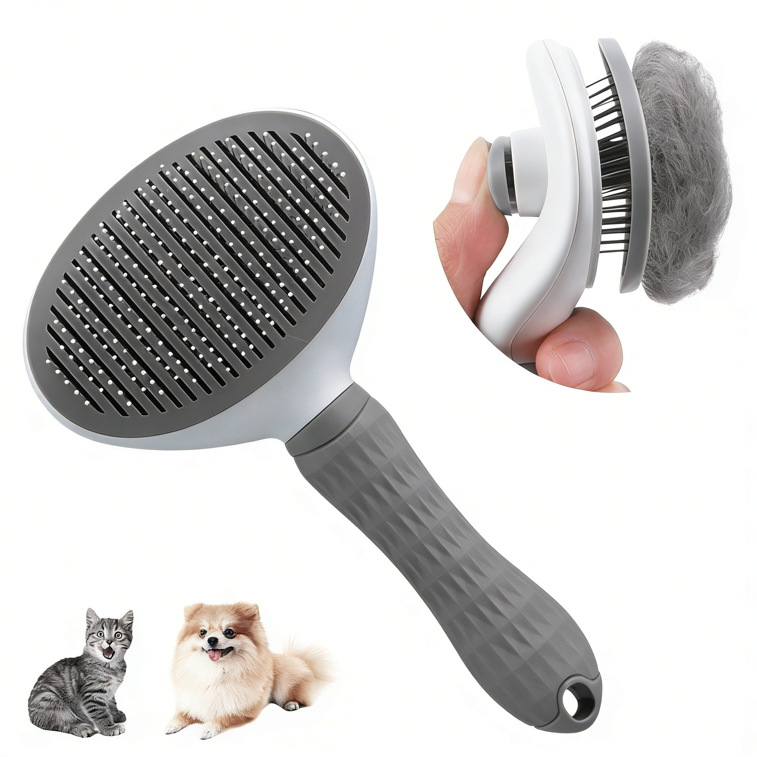 Self-Cleaning Slicker Brush - Premium Quality White Background